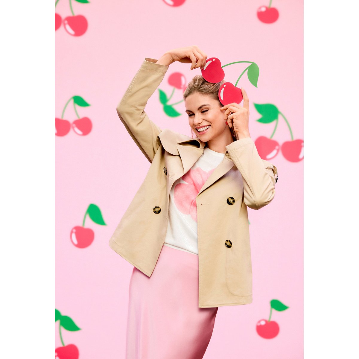 Veste d'été à col beige, AMBER & JUNE