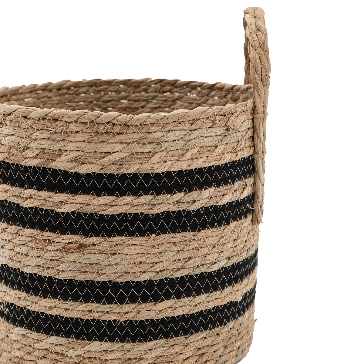 Set of 4 Black Stripe Storage Basket Nests natural, SO'HOME