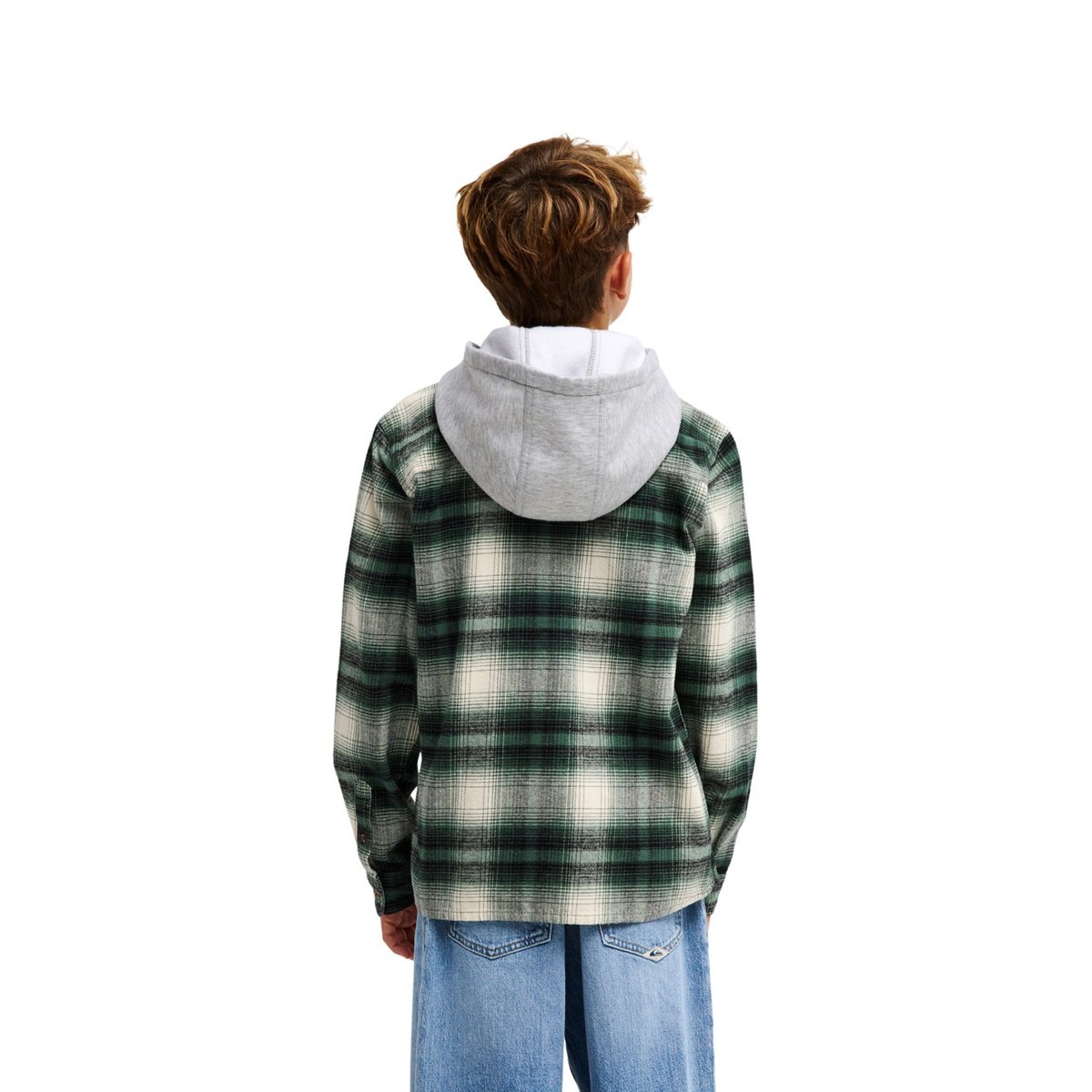 Chemise à capuche en flanelle TIMETABLE vert foresttimetablebushing check, QUIKSILVER