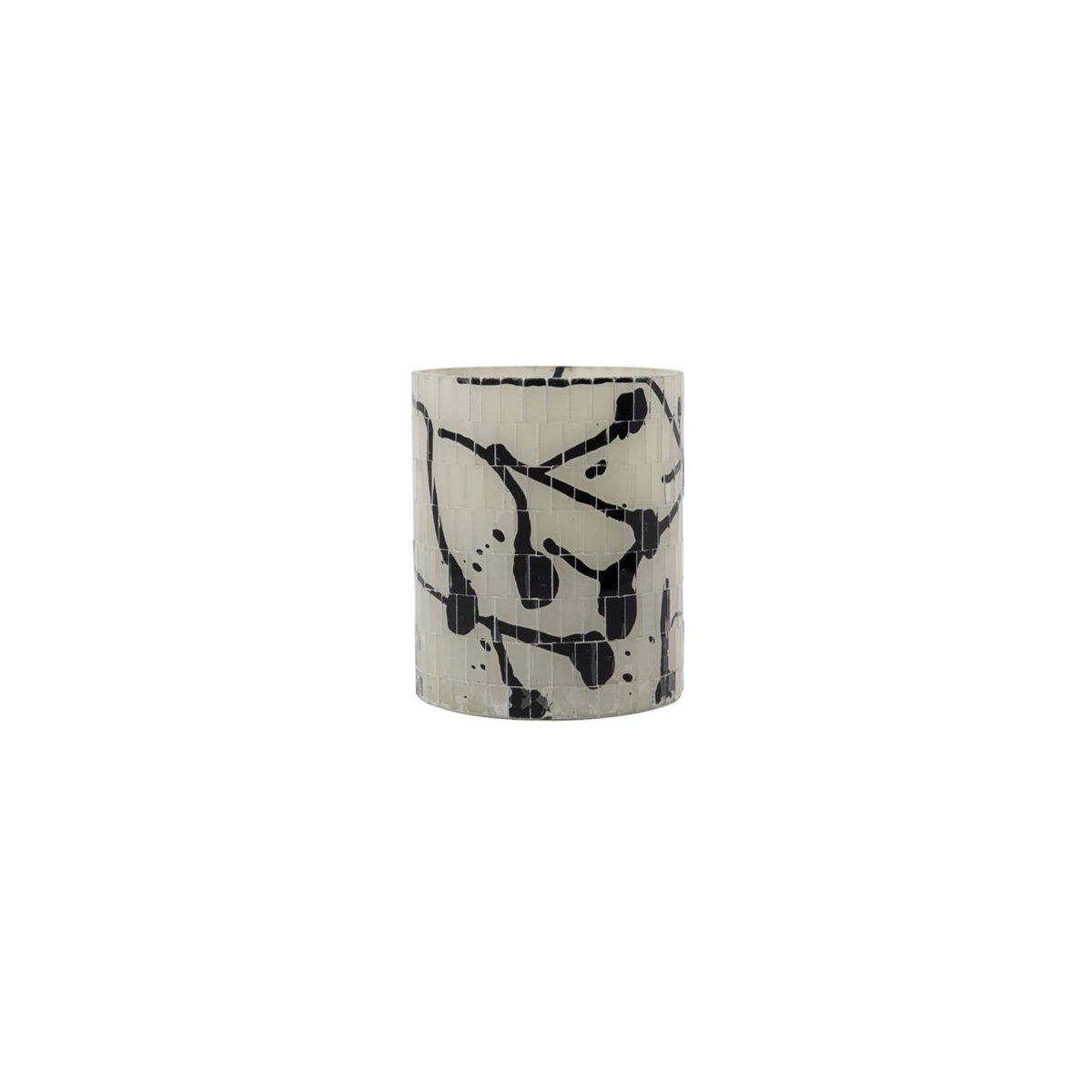 Photophore Vana h 12cm noir et blanc, HOUSE DOCTOR