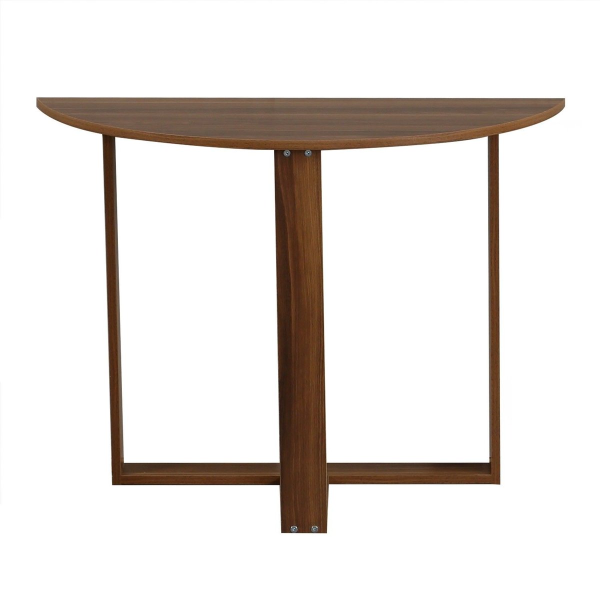 Table console 2-en-1 forme demi-lune MARBELLE marron, TOILINUX