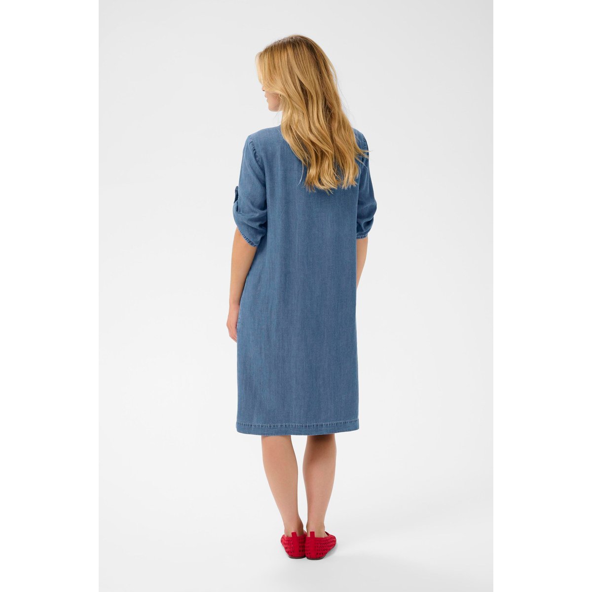 Robe en jean bleu jaspar blue denim, CREAM