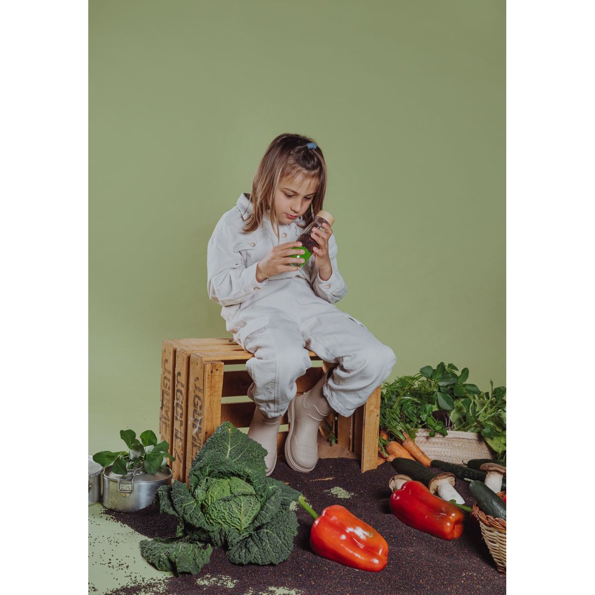 Bouteille sensorielle Légumes multicolore, PETIT BOUM
