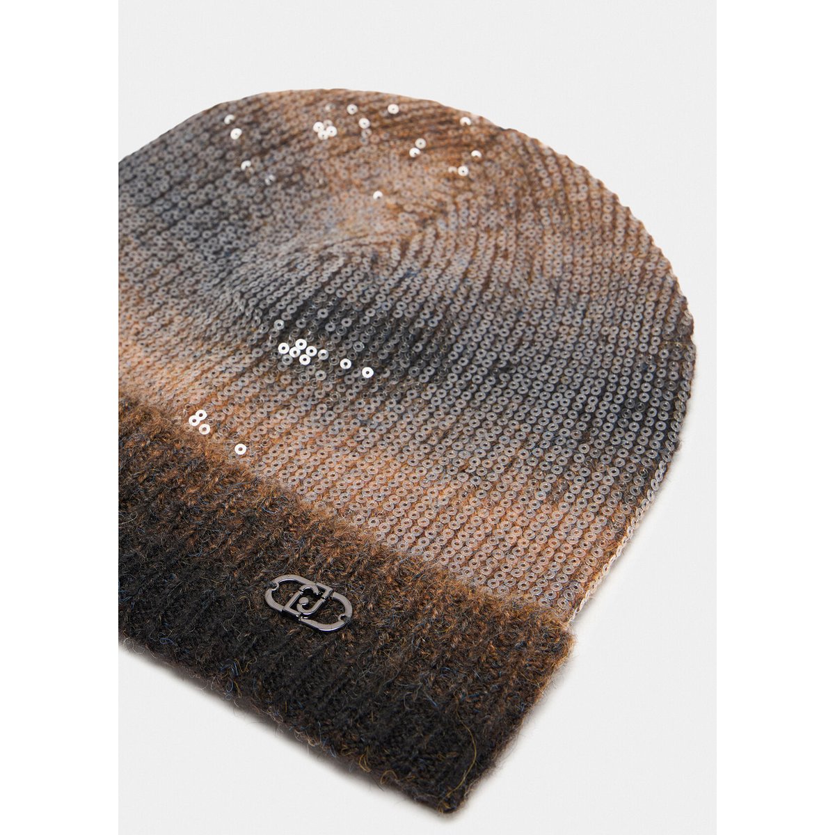 Bonnet en laine mélangée dégradée marron, LIU JO