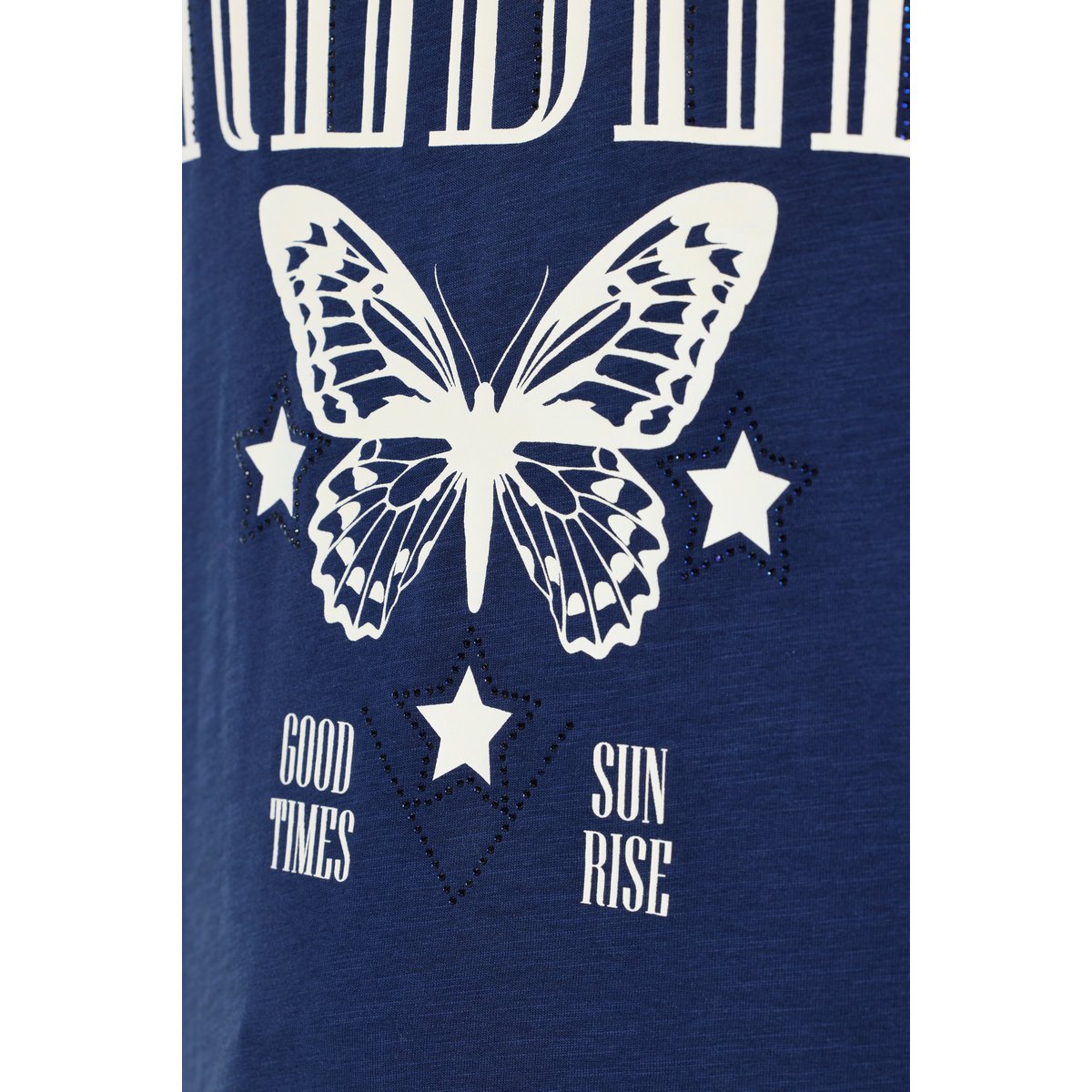 T-shirt à col rond et manches 3/4 bleu encre, ULLA POPKEN