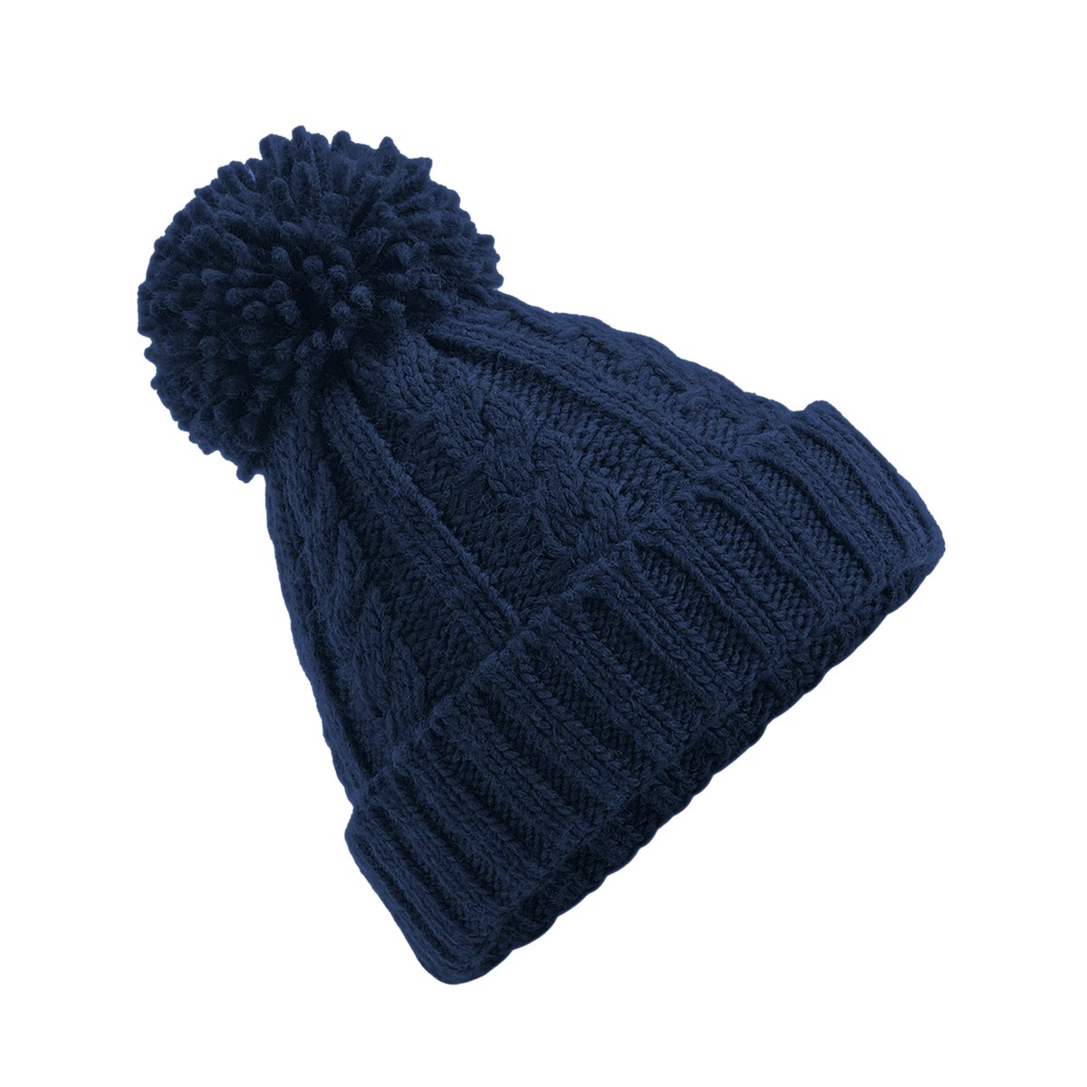 Bonnet à pompon bleu marine, BEECHFIELD