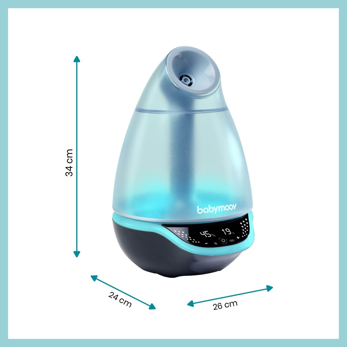 Humidificateur à vapeur froide hygro plus bleu, BABYMOOV