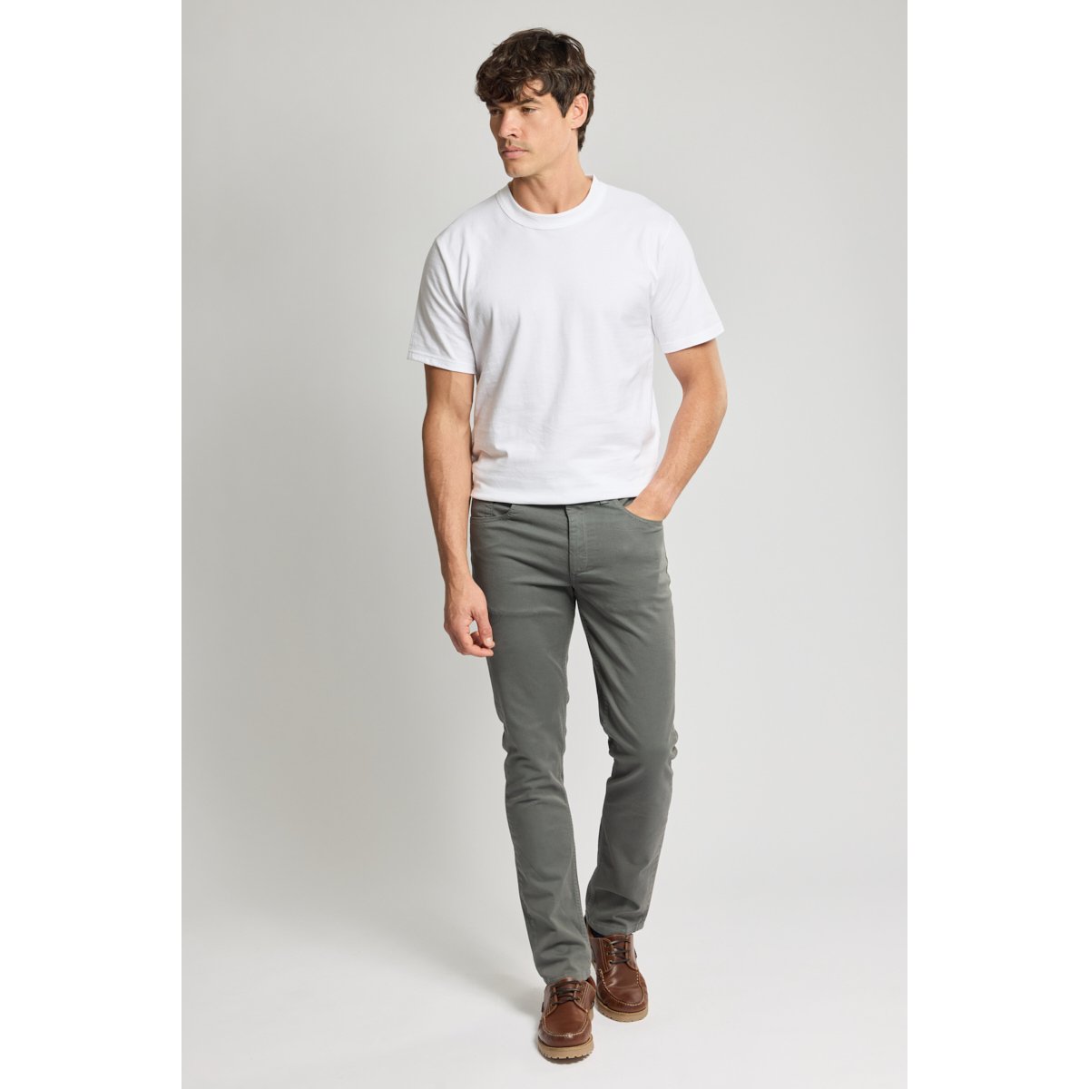 Pantalon coupe droite - coton gris anthracite, ARMOR-LUX