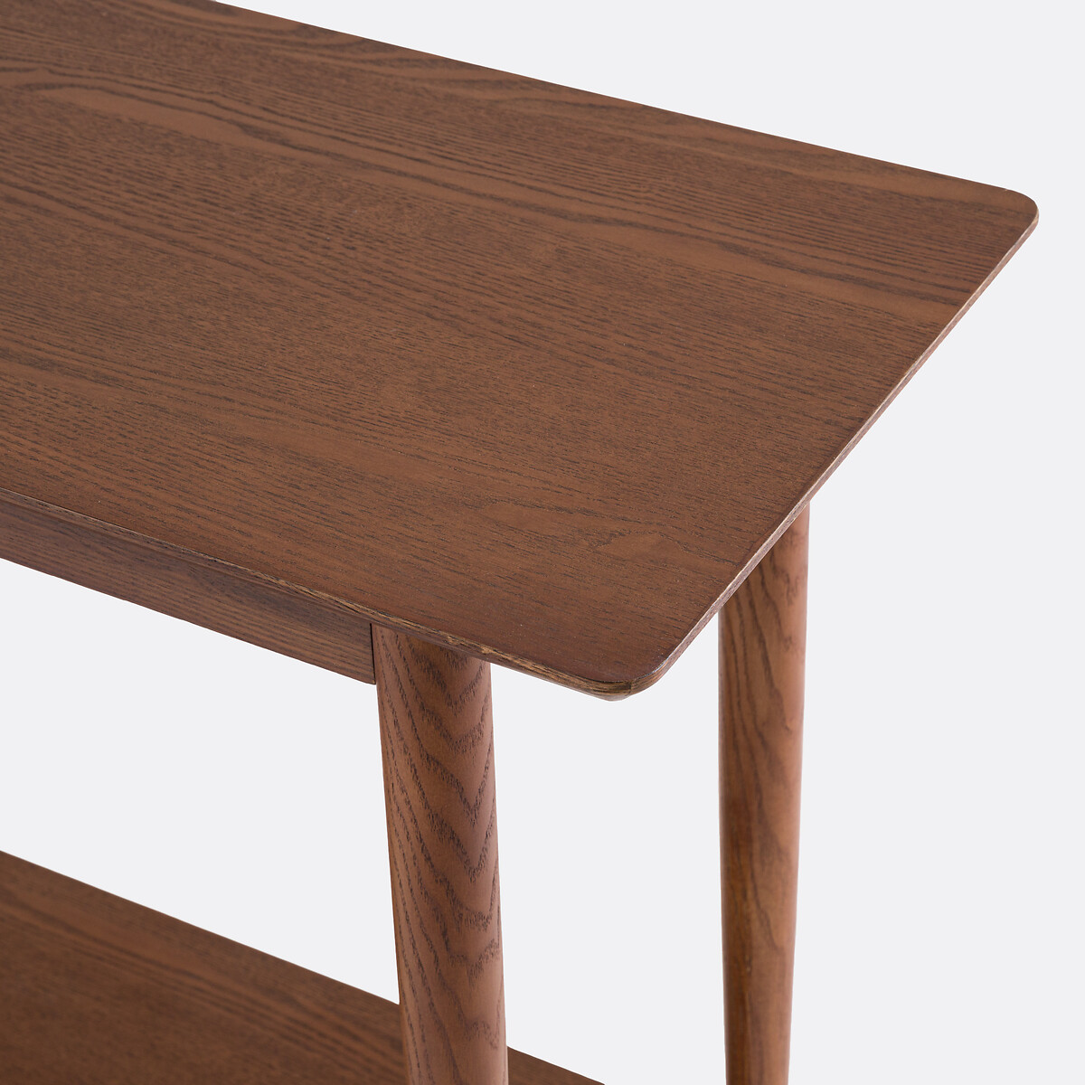 Consola con tablero doble, chapada en fresno, Lussan tinte color nogal, LA REDOUTE INTERIEURS