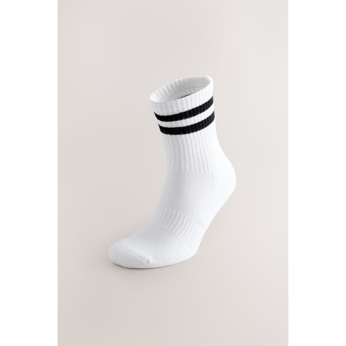 Chaussettes de sport, 4 paires blanc avec bande noire, NEXT