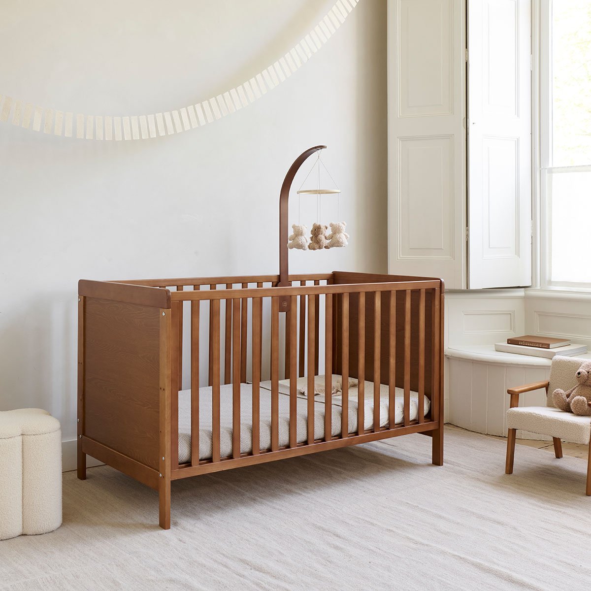 Support de mobile berceau bébé noyer, PETITE AMELIE