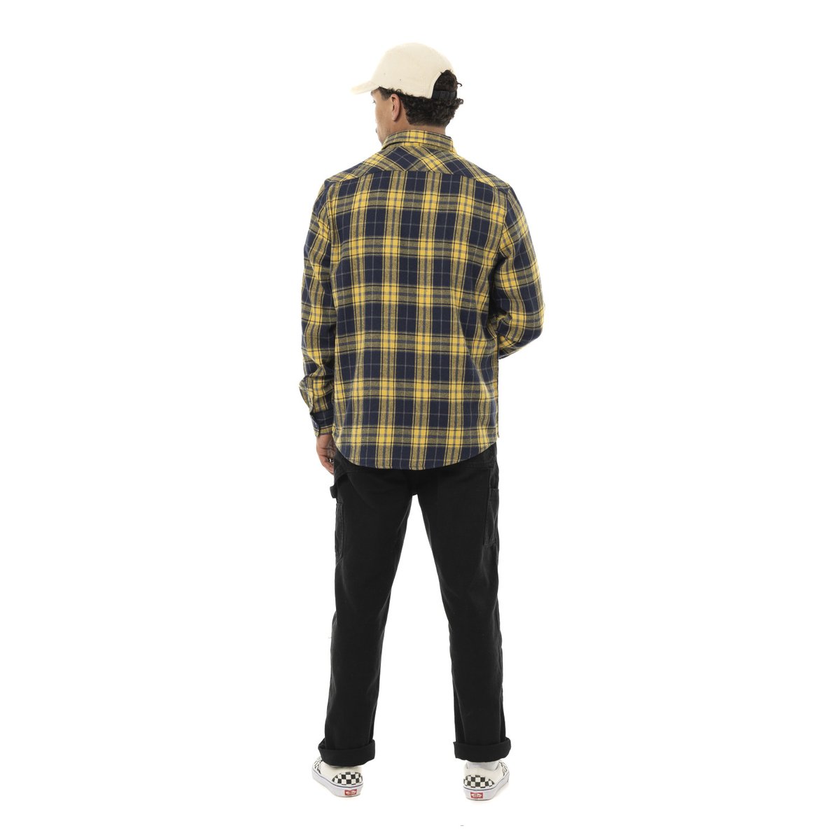 Surchemise bucheron structurée coton jaune/bleu foncé, VON DUTCH