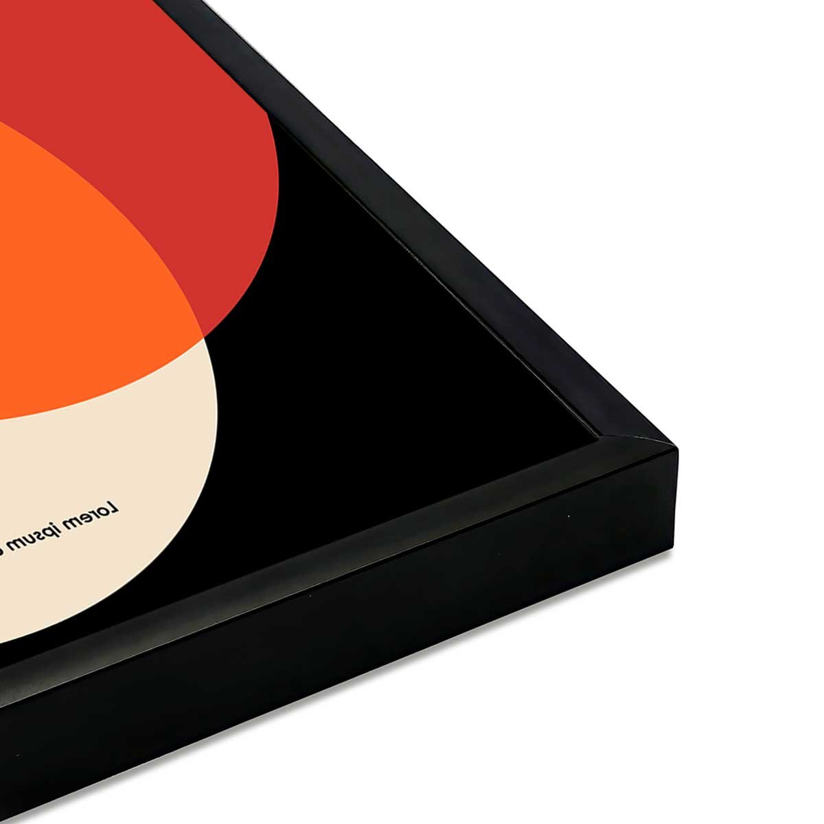 Affiche encadrée géométrique cercles modernes colorés affiche + cadre en métal - noir, HEXOA