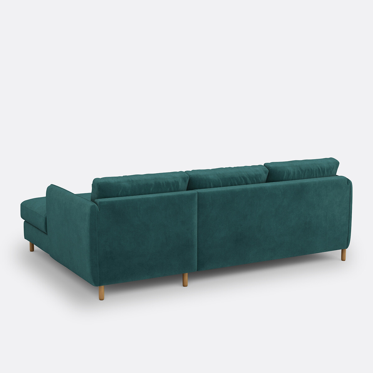 Canapé d'angle droit, convertible, 4 places, en velours, LOMÉO emeraude, LA REDOUTE INTERIEURS