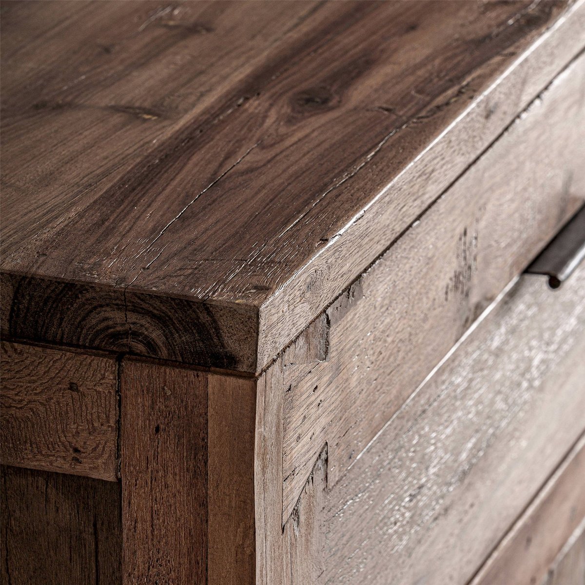 Buffet en bois d'orme massif style rustique marron bois naturel, RECOLLECTION