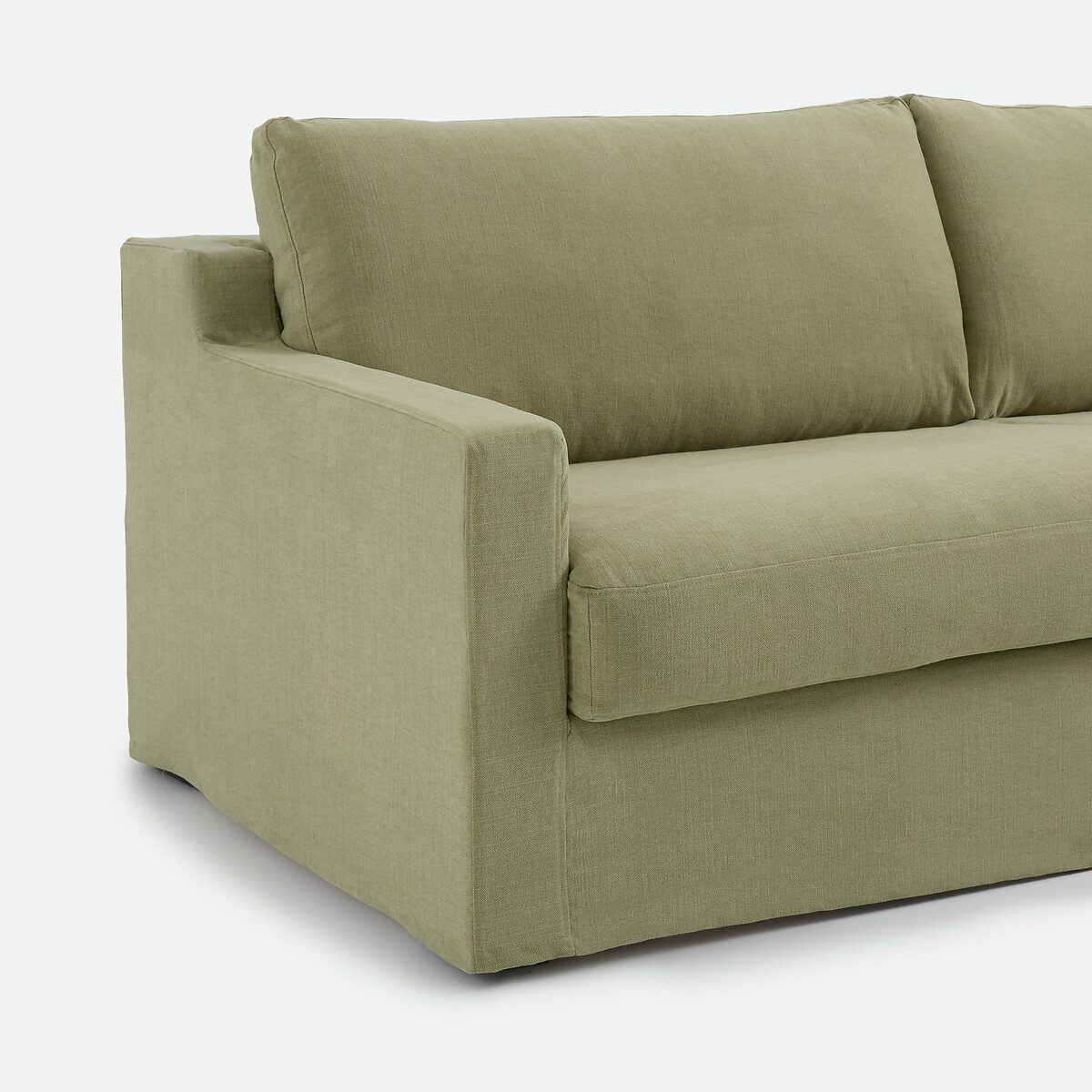 Canapé convertible déhoussable, 2, 3 ou 4 places, en coton et lin, LINETTO vert clair, LA REDOUTE INTERIEURS