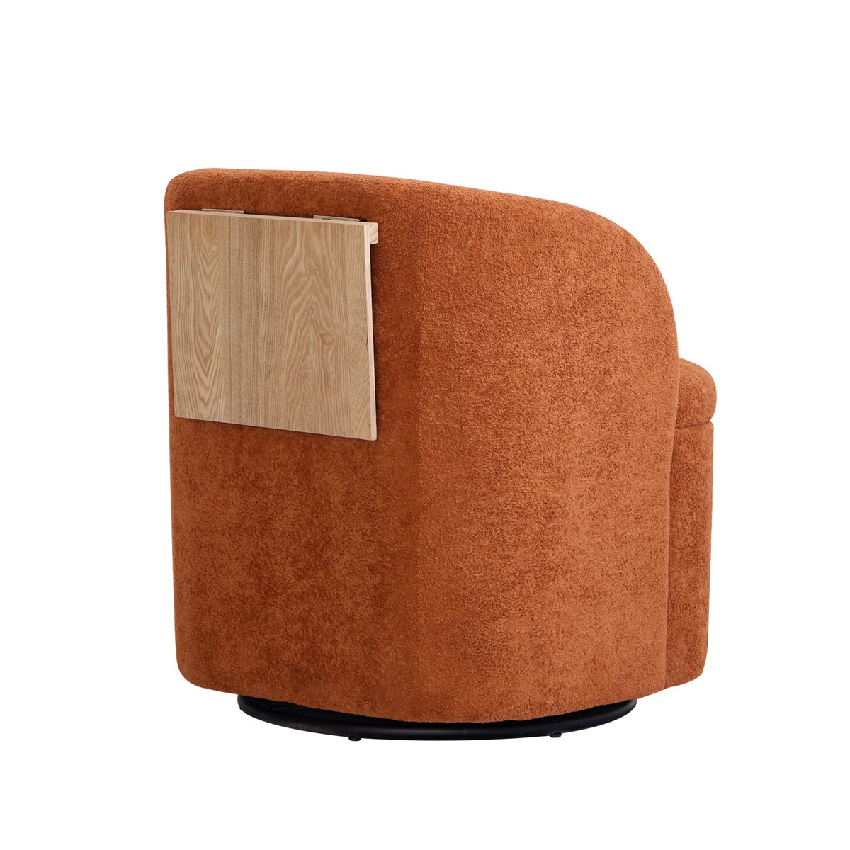 Fauteuil pivotant et pouf, tissu, HALMSTAD terracotta, NORDLYS