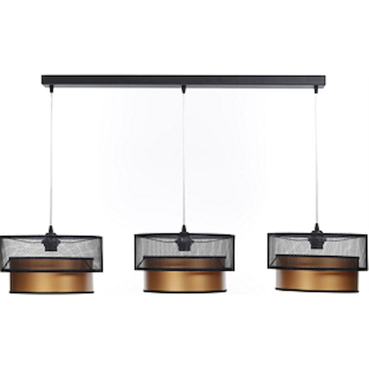 Suspension rectangulaire, DUO ELLEGANT noir maille avec intérieur cuivre, BPS KONCEPT