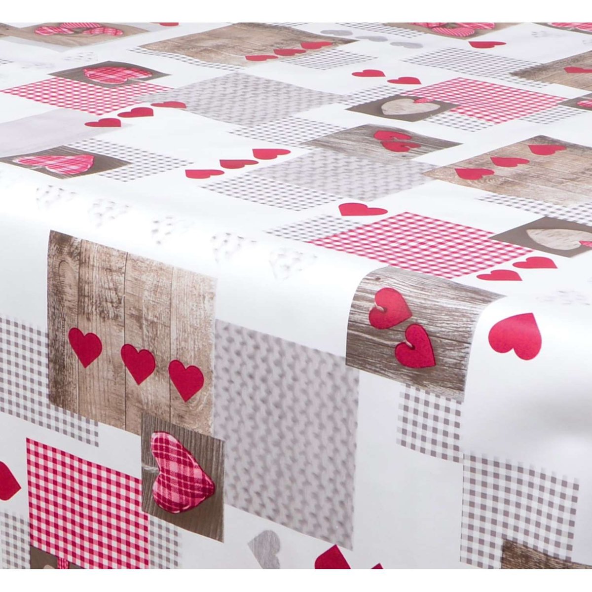Nappe en toile cirée rectangulaire ASPEN rouge, TOILINUX