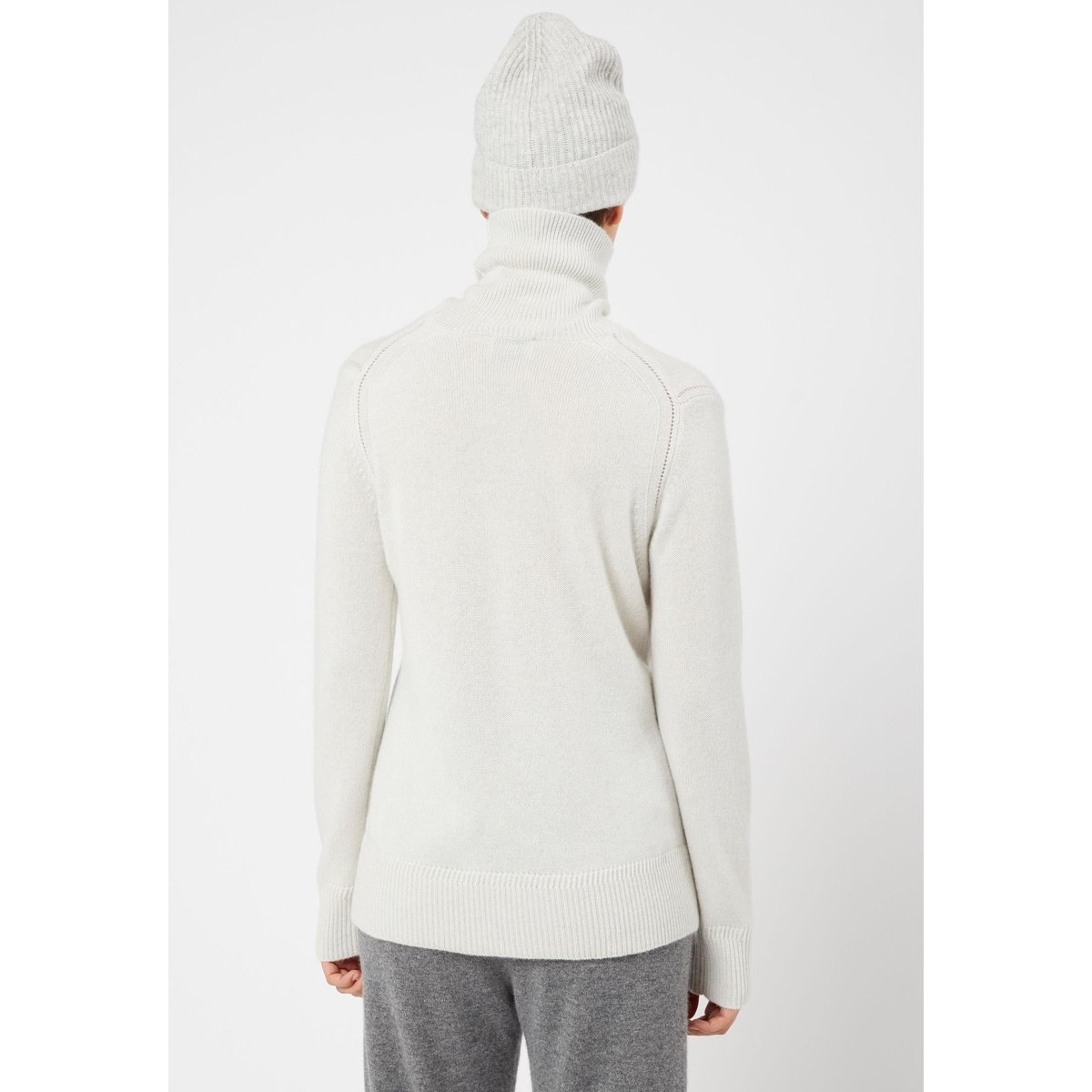Pull col roulé oversize en cachemire blanc, RODIER