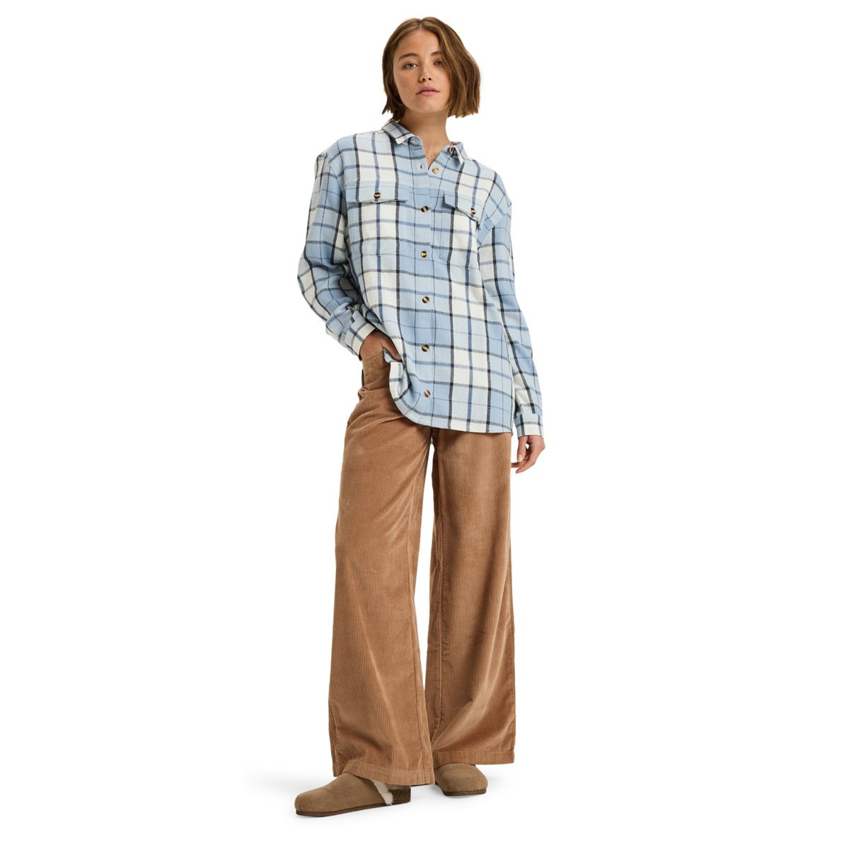 Chemise manches longues LET IT GO FLANNEL. bleu blueblizz mariachi plaid small, ROXY