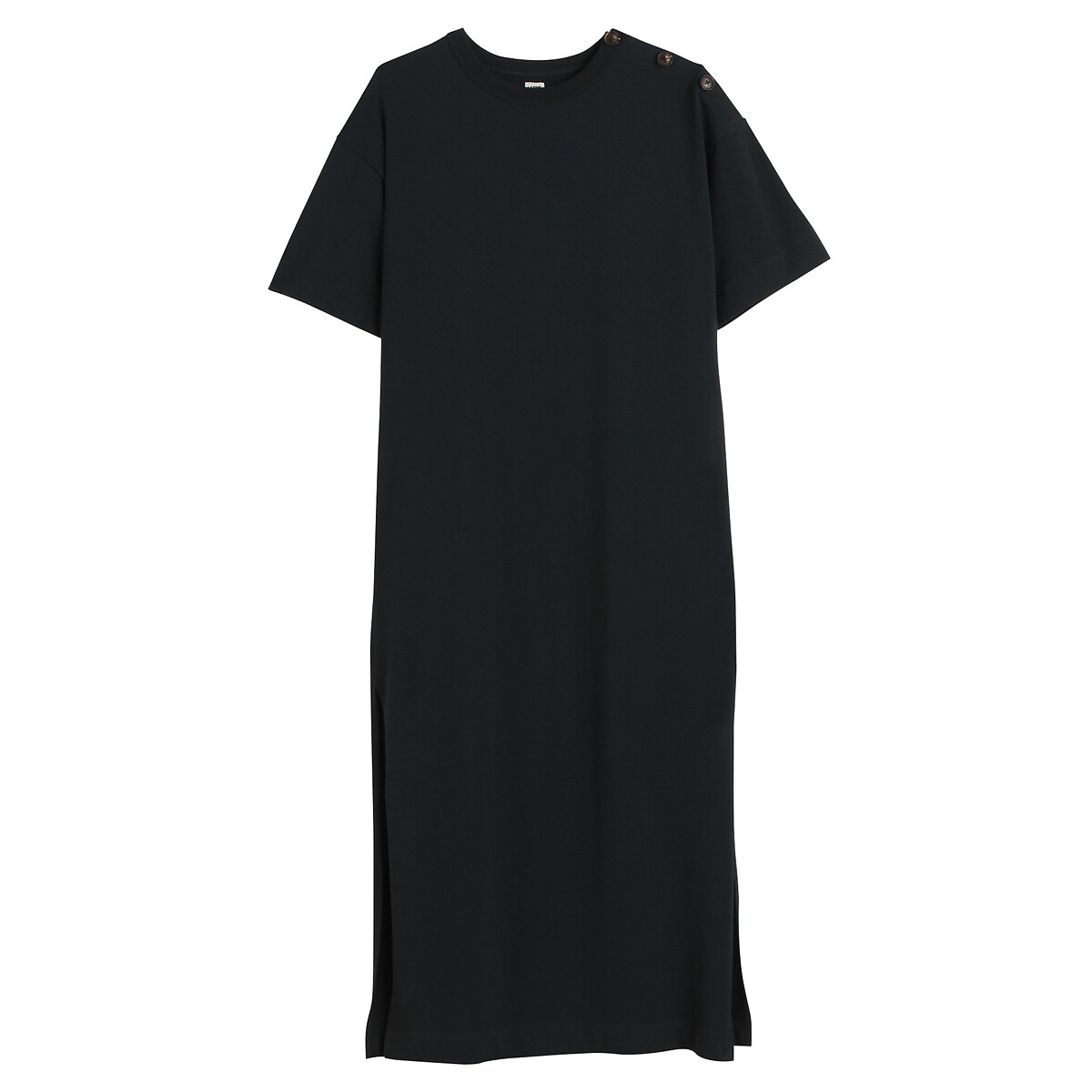 Robe longue jersey, boutonnage épaule noir, LA REDOUTE COLLECTIONS