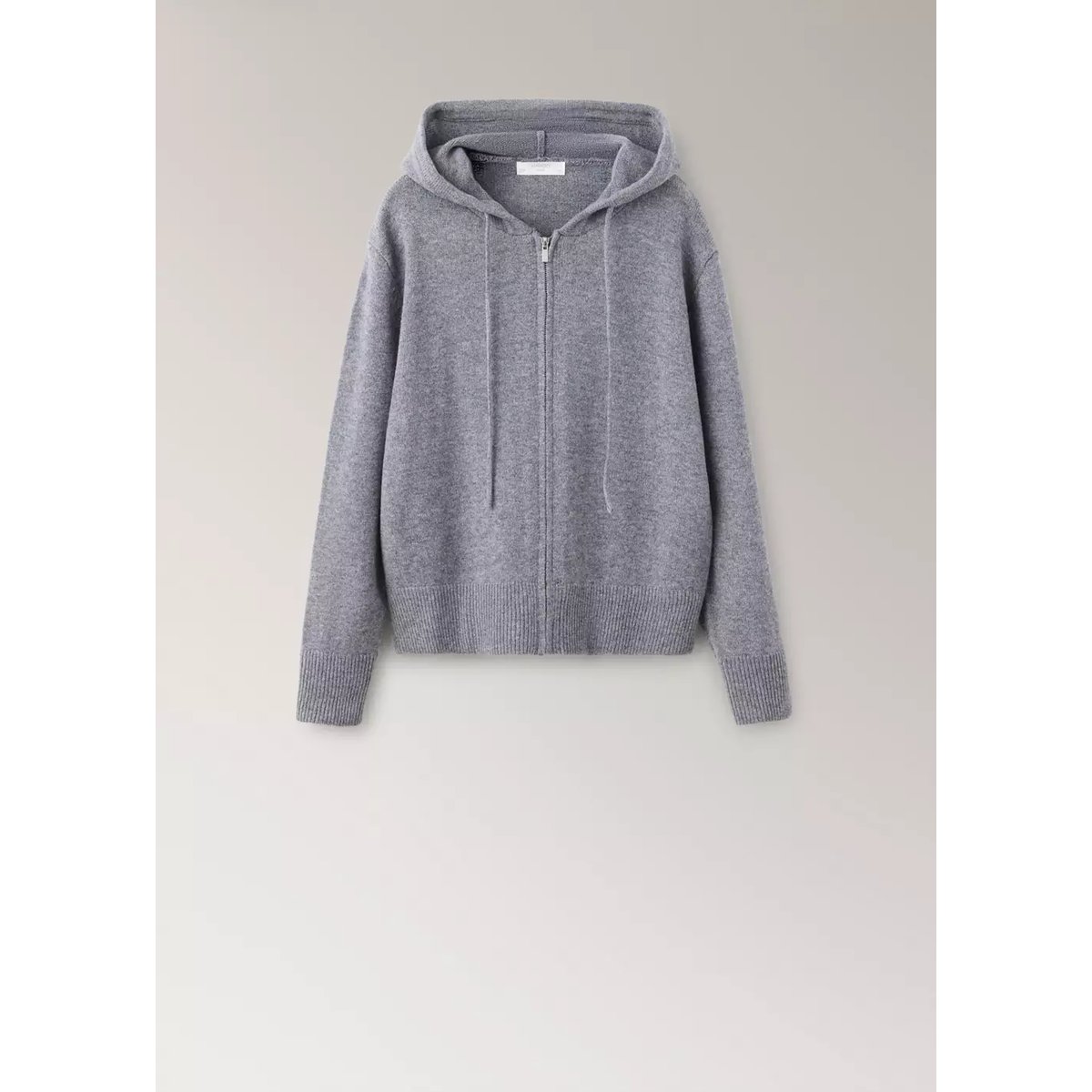 Cardigan 100 % laine à zip gris, MANGO