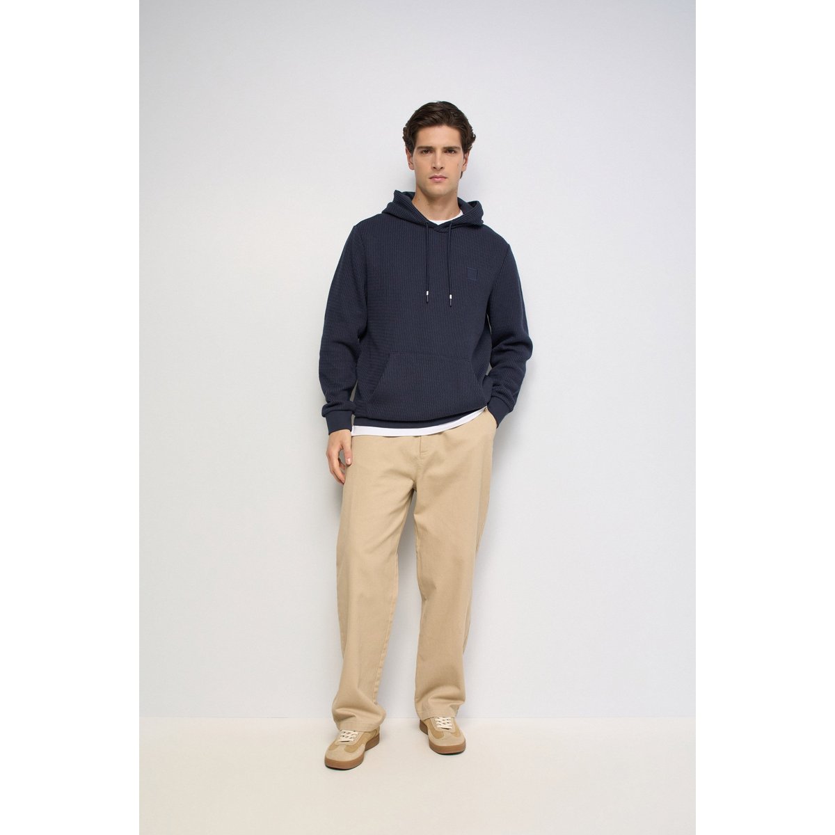 HOODIE EN MAILLE TEXTURÉE bleu foncé, SALSA JEANS