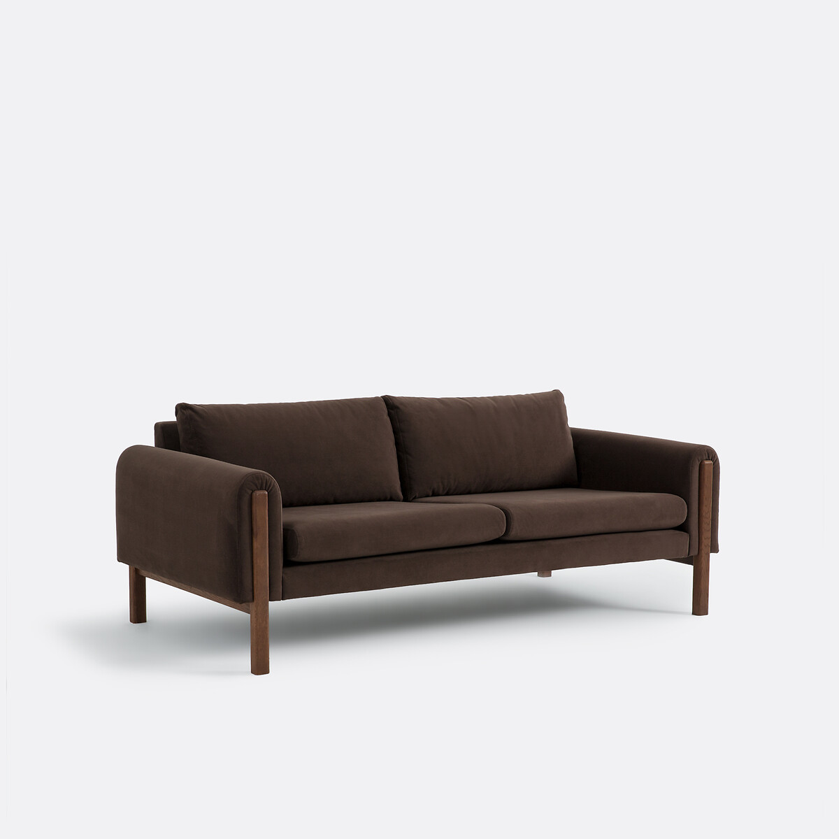 Sofá de terciopelo, 3 plazas, VINO pardo, LA REDOUTE INTERIEURS