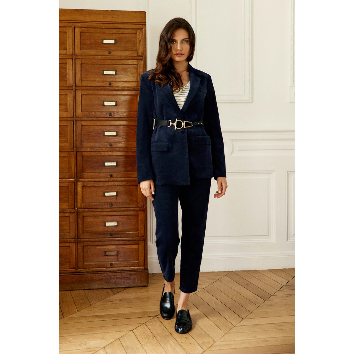 Veste col tailleur uni VIANO 25-marine, LA PETITE ETOILE
