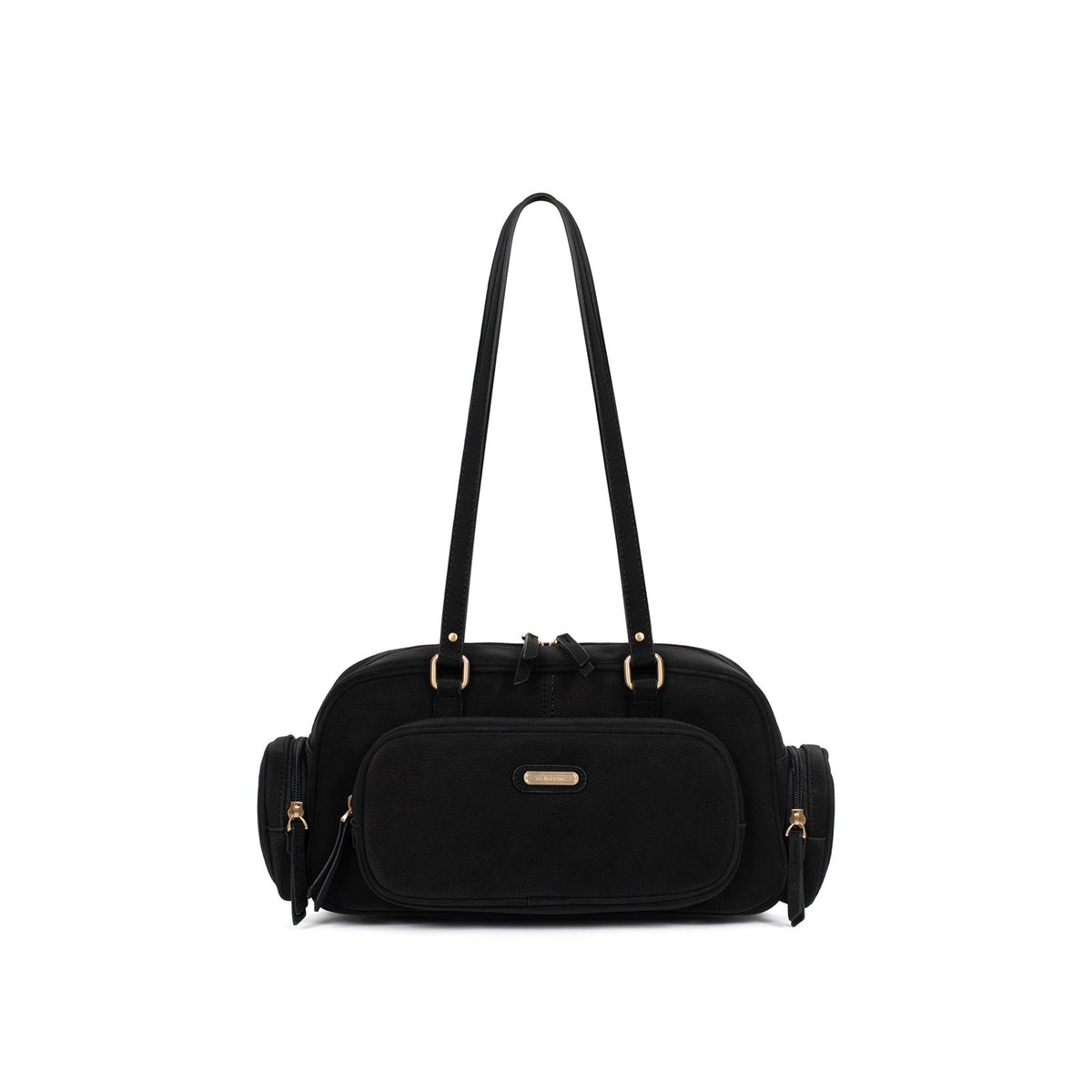 Sac porté épaule 2 anses EVE noir, HEXAGONA