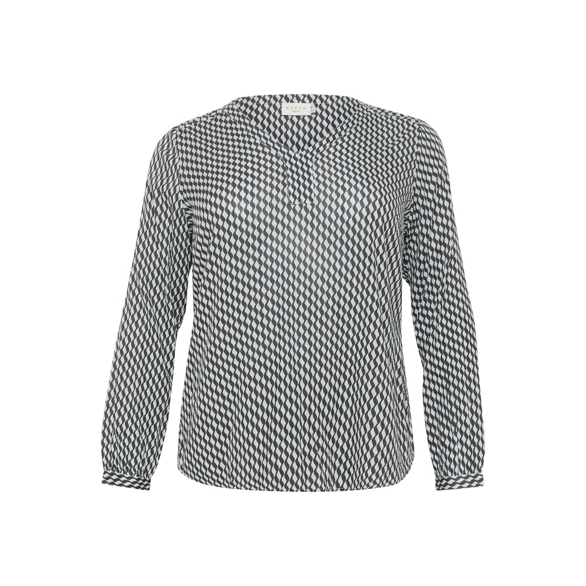 Blouse à manches longues gris_bleu imprimé grey_celestialblue wavy print, KAFFE CURVE