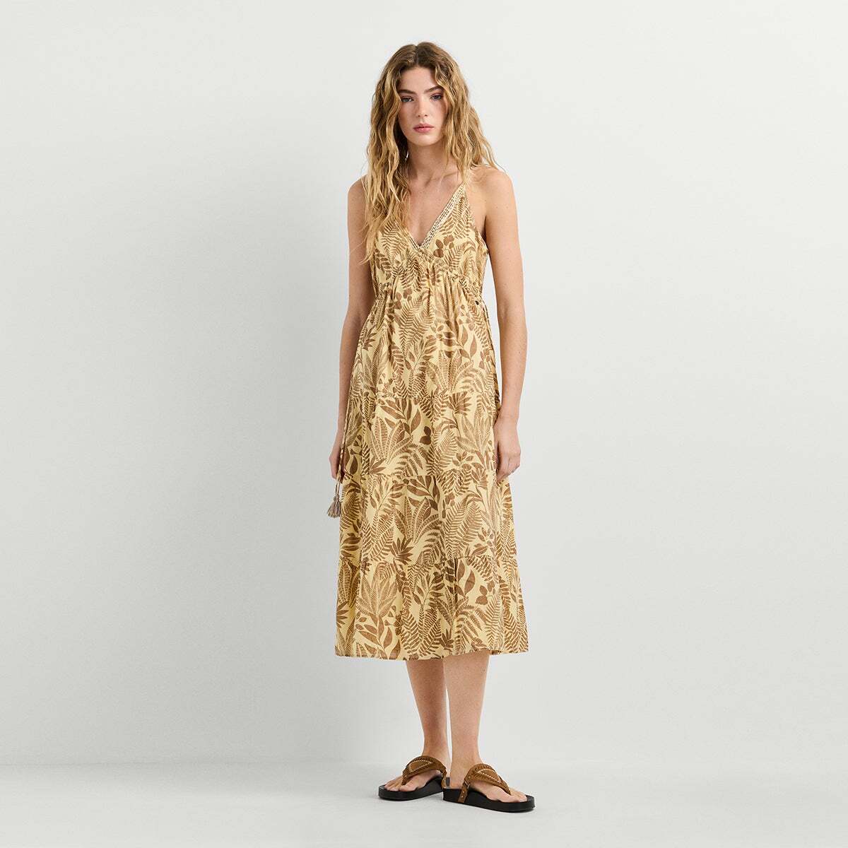 Robe Midi À Imprimé Floral brun brun, PEPE JEANS