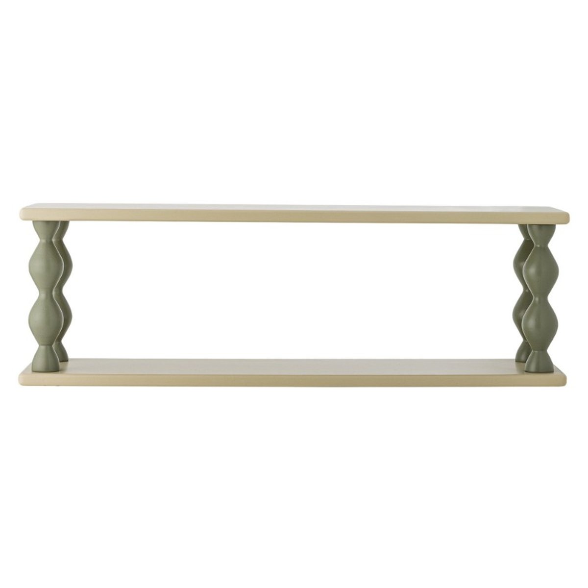 Etagère murale décorative bois  BIBIOLA vert amande, BLOOMINGVILLE