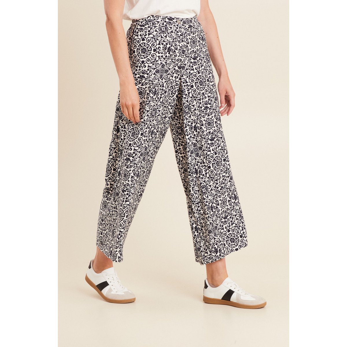 Pantalon 7/8ème taille haute bleu marine, BREAL