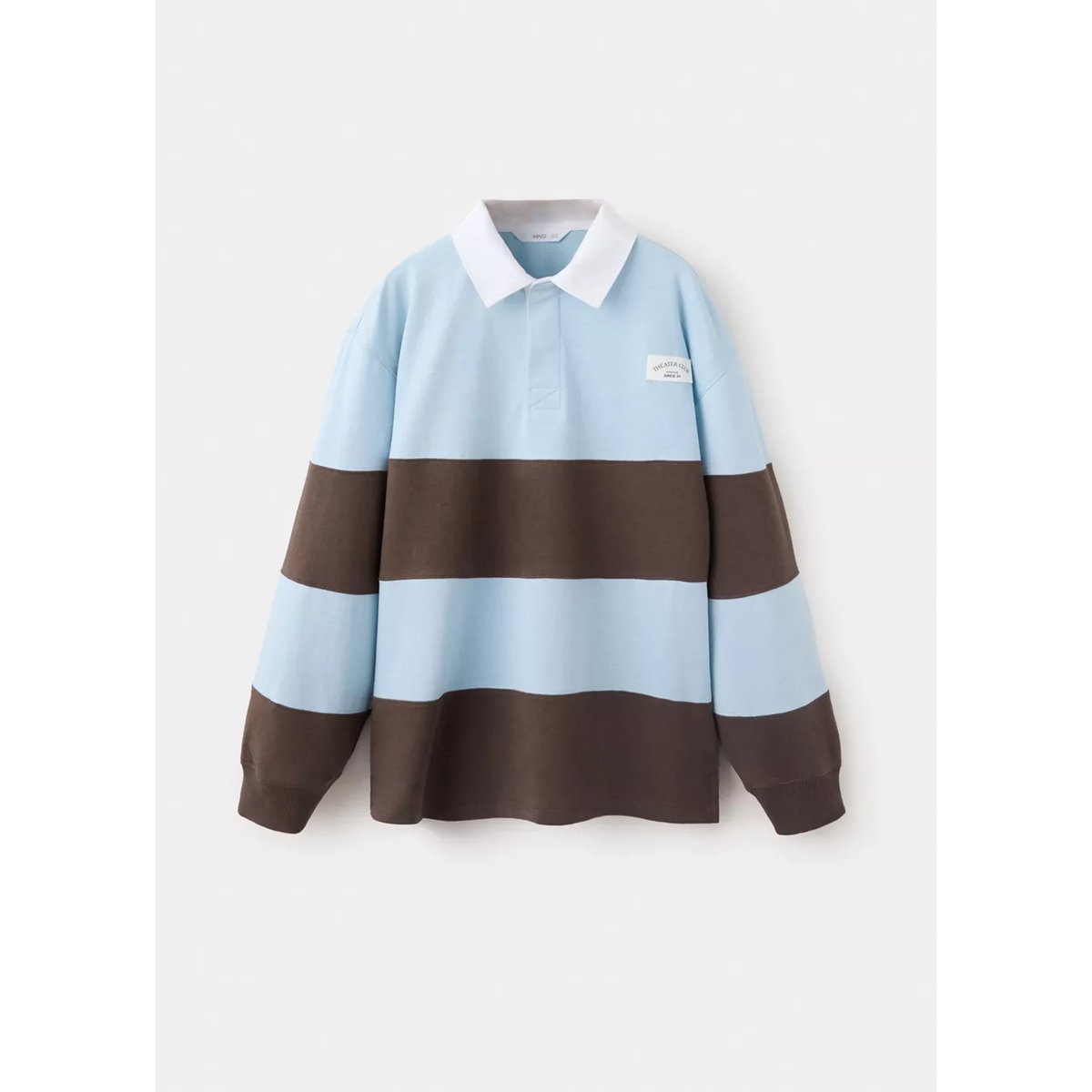 Polo oversize à rayures bleu ciel, MANGO KIDS