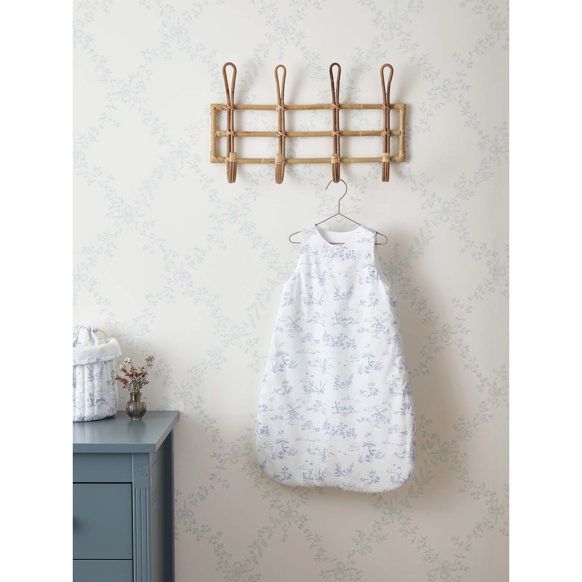 Gigoteuse percale de coton biologique TOG 3 jouy bleu, CYRILLUS