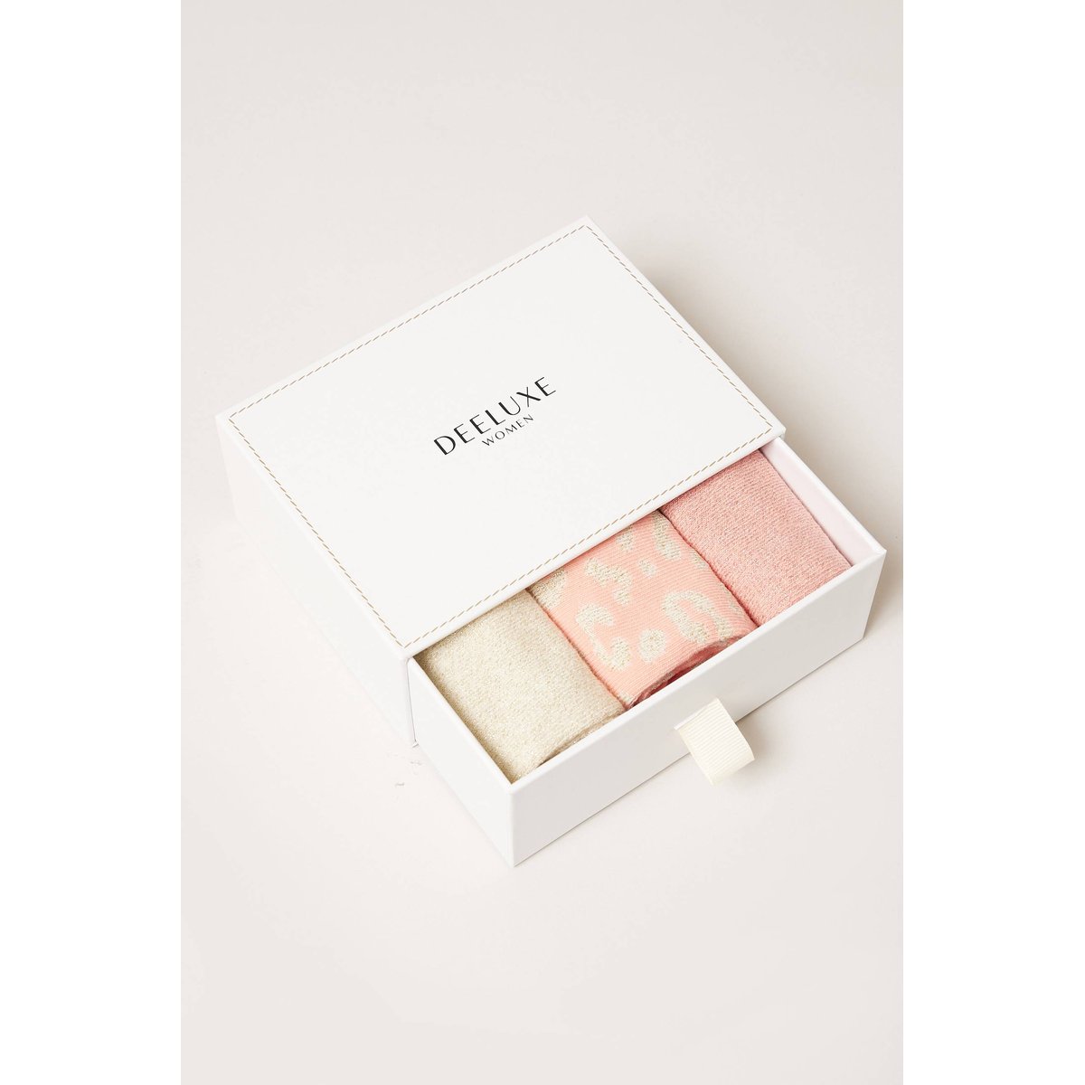 Lot de 3 paires de chaussettes femme en coton motif léopard LEOLA peach, DEELUXE