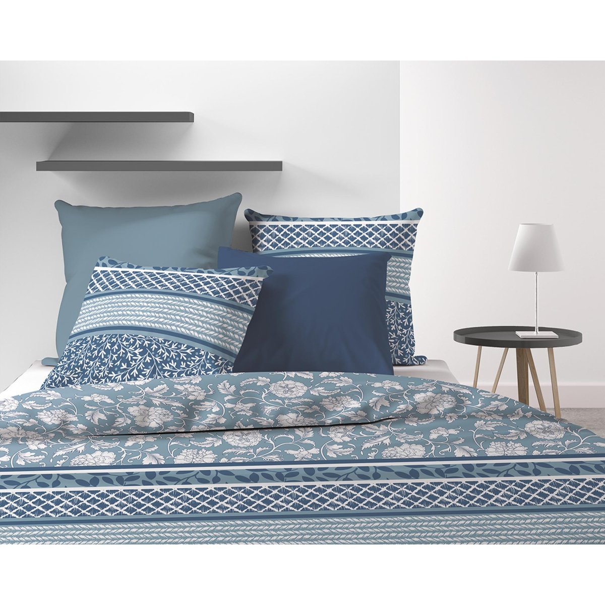 Parure housse de couette en coton imprimée, debby multicolore, C DESIGN HOME TEXTILE