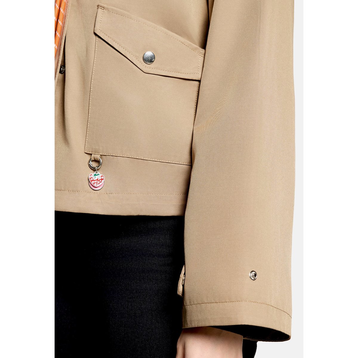 Veste casual à poches plaquées camel brown, CARTOON