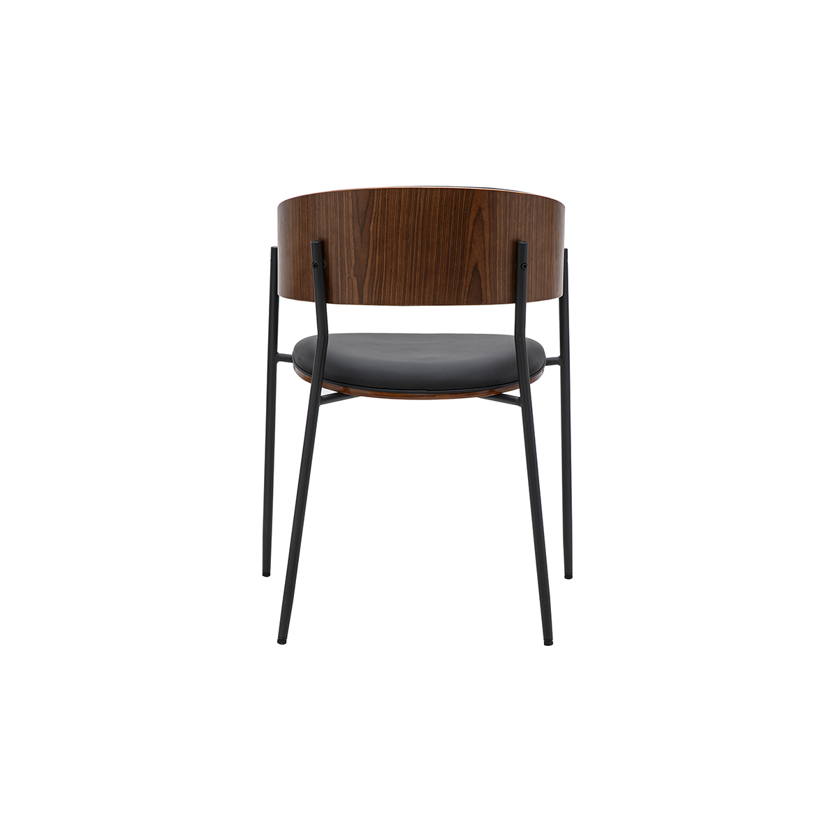 Chaise design noire et bois foncé noyer DANTE noir, MILIBOO