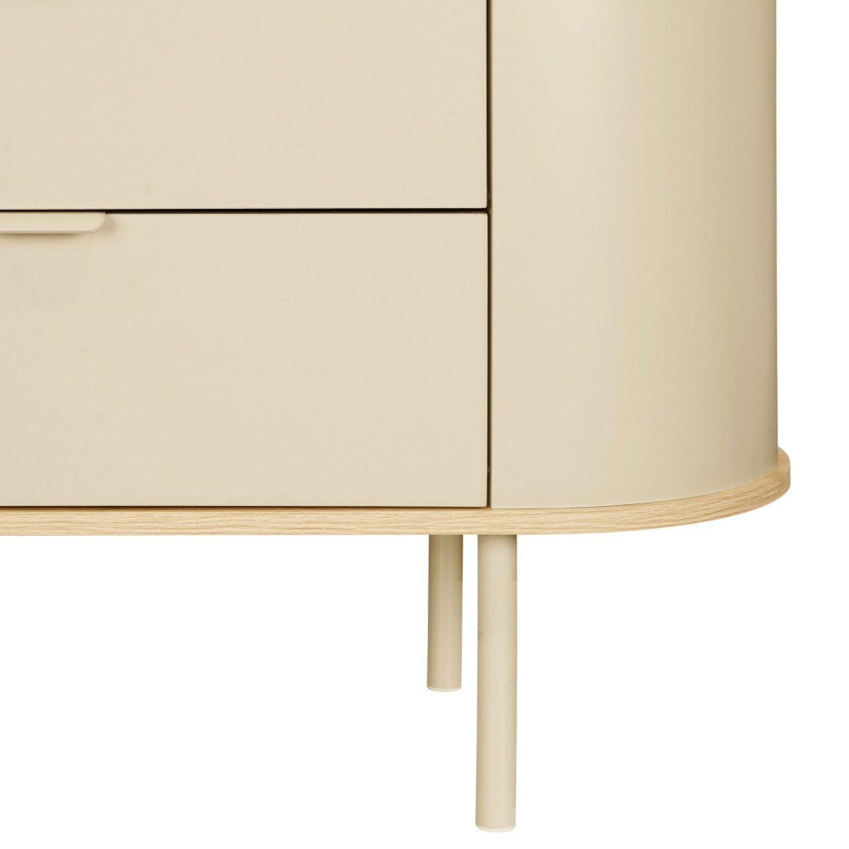 Commode 3 tiroirs en bois et métal- WILL beige, DRAWER