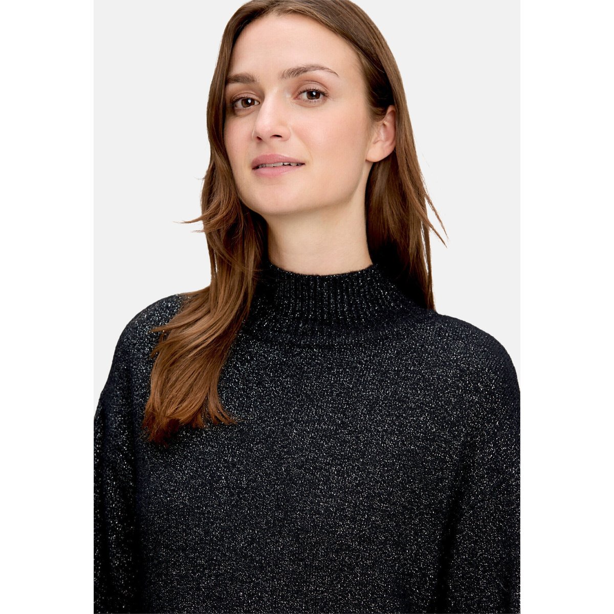 Pull-over en maille à fils de fil textile noir, BETTY & CO