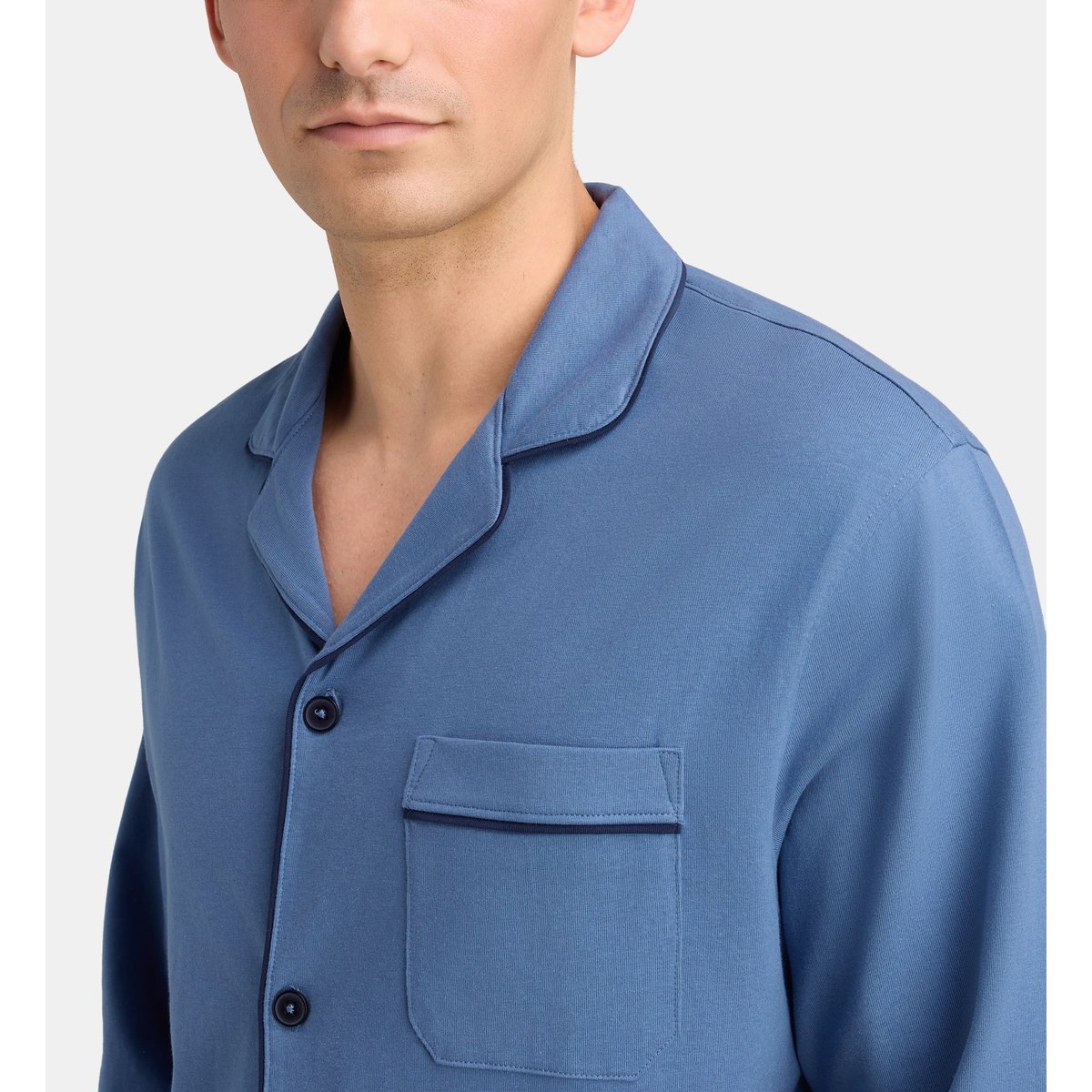 Pyjama long dello en coton bio bleu, GALERIES LAFAYETTE