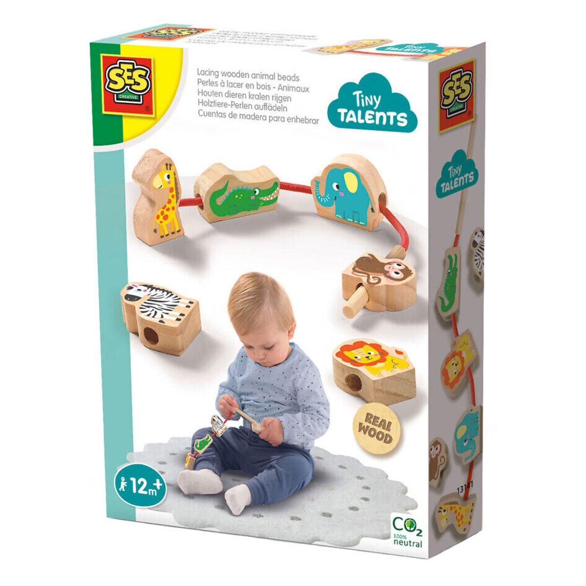 Contas De Madeira Para Enfiamento - Animais Tiny Talents, SES multicolor, SES