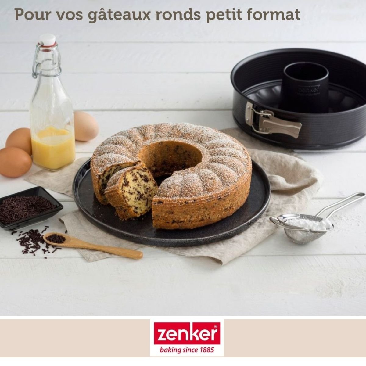 Set de 4 ustensiles de pâtisserie moule à manqué bols et spatule noir|inox, ZENKER