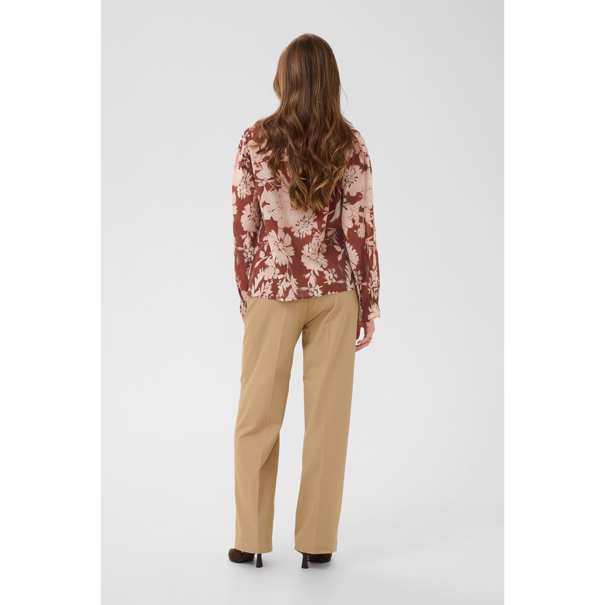 Blouse à manches longues blanc brandy flower, CREAM