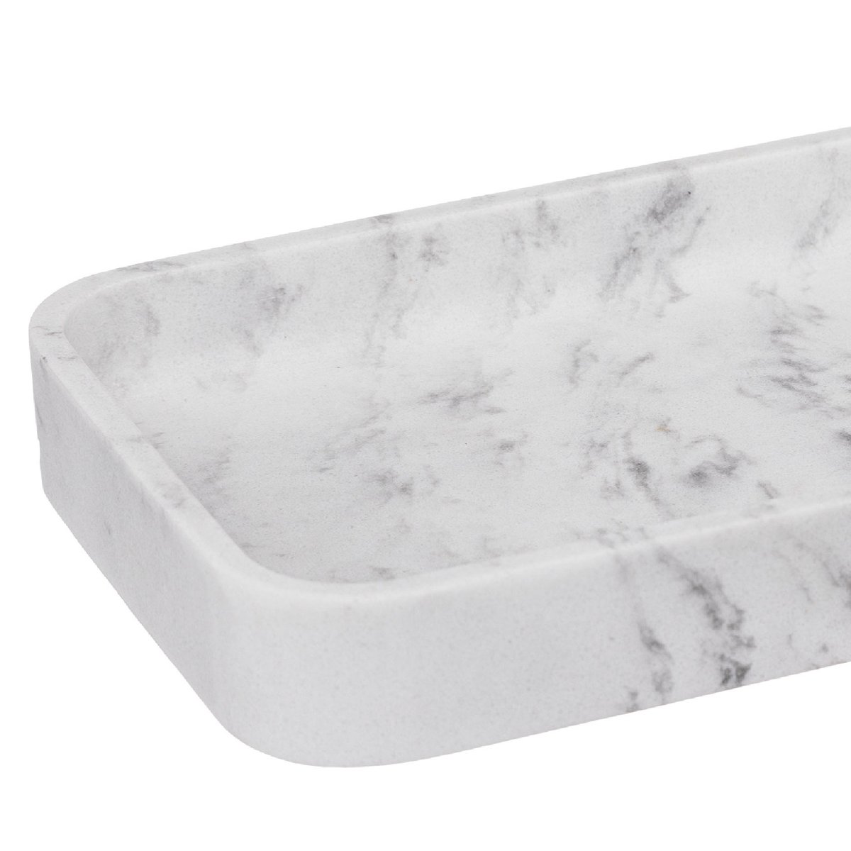 Plateau rectangulaire effet marbre LEA blanc, 5FIVE SIMPLY SMART
