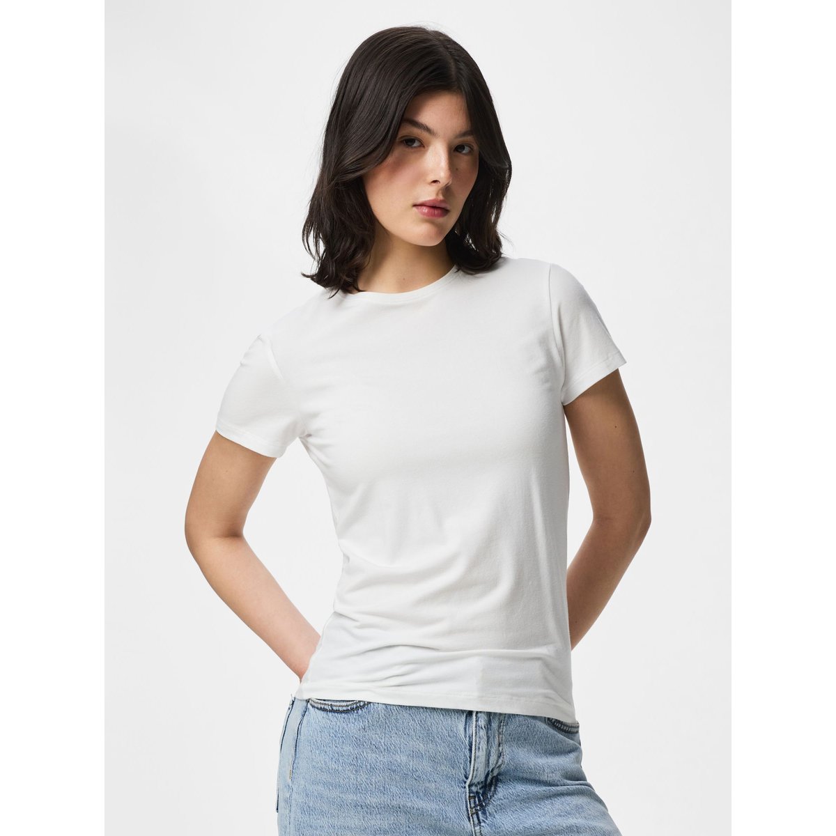 T-Shirt bright white, PIECES