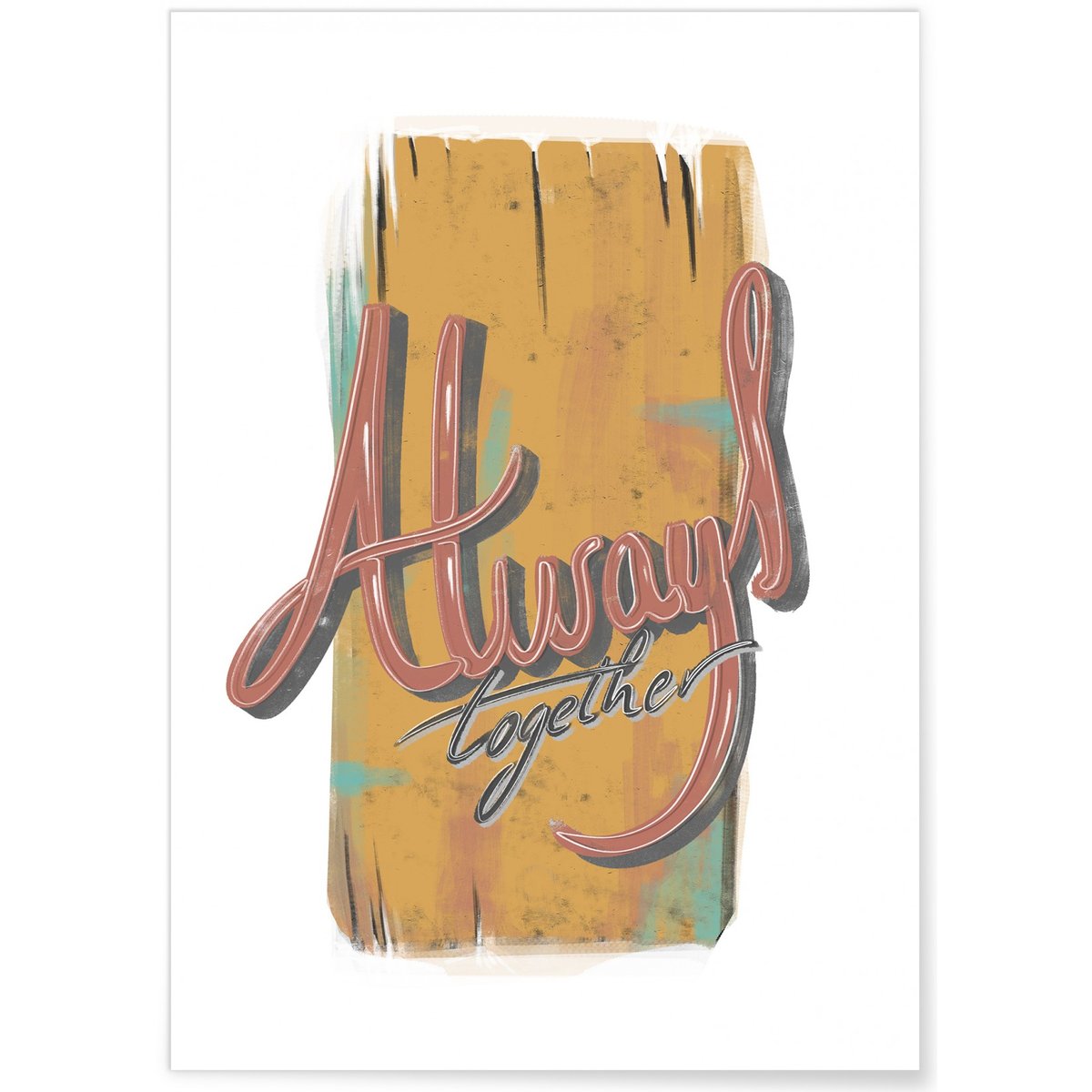 Poster Always Together blanc, L'AFFICHERIE